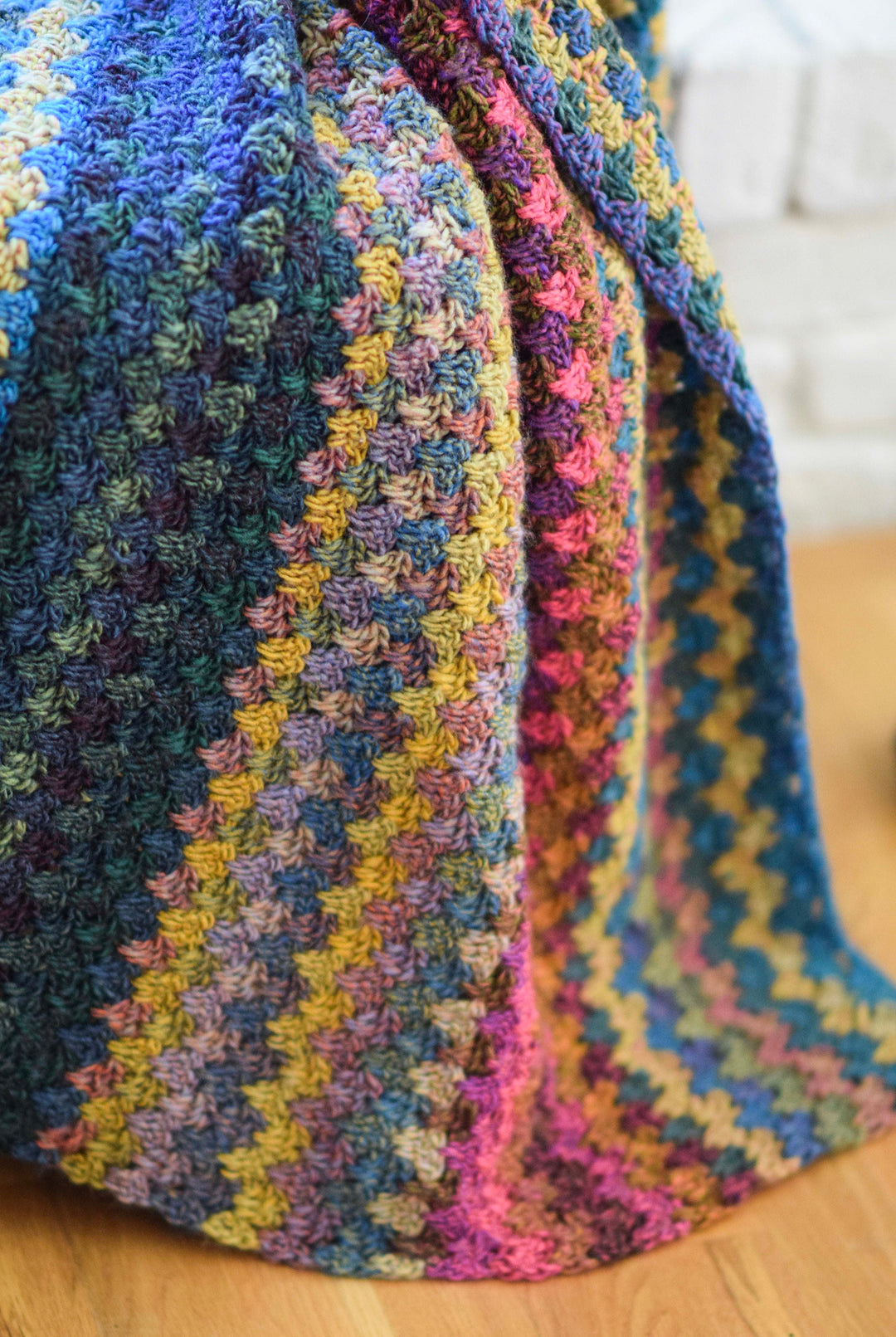 Colorful Mountain Throw Blanket Crochet Pattern