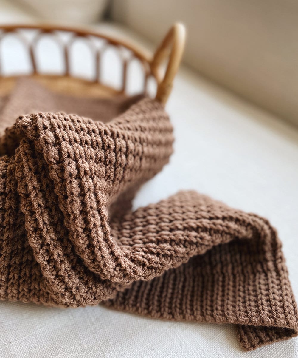 Chanday Ribbed Throw Blanket Crochet Pattern