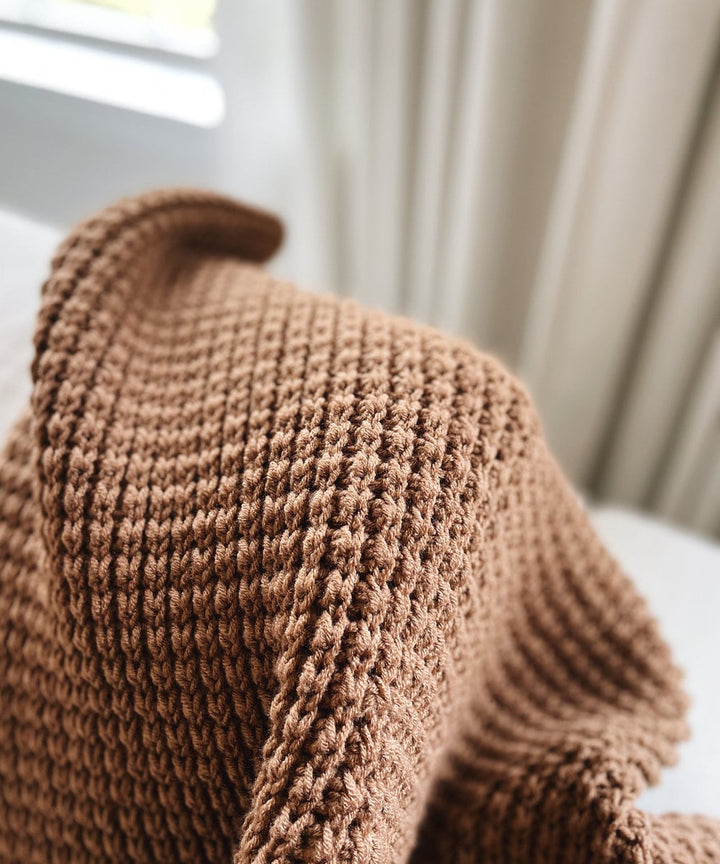 Chanday Ribbed Throw Blanket Crochet Pattern