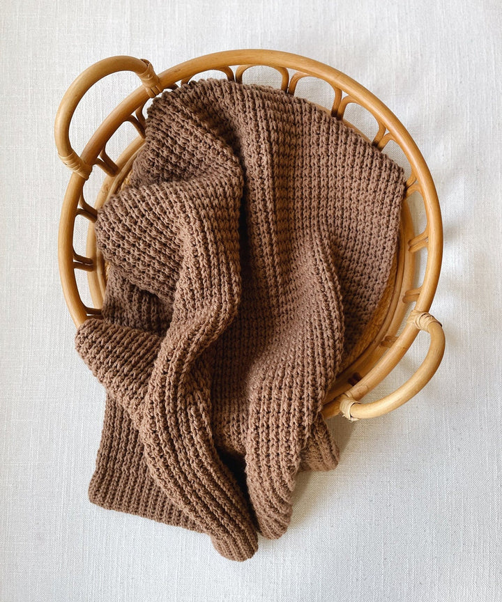 Chanday Ribbed Throw Blanket Crochet Pattern