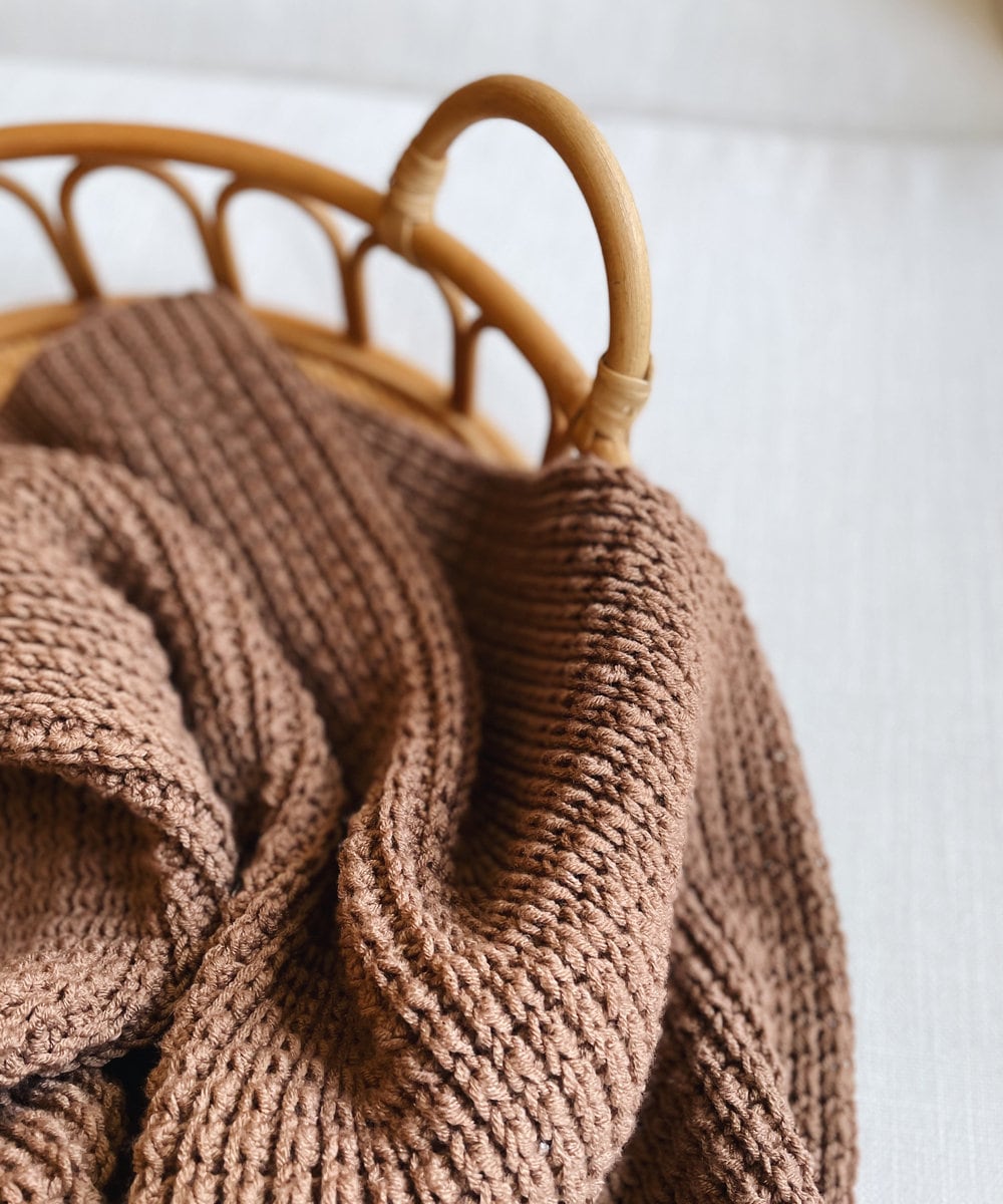 Chanday Ribbed Throw Blanket Crochet Pattern