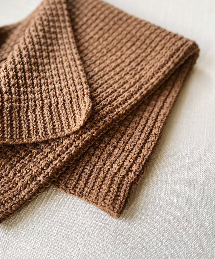 Chanday Ribbed Throw Blanket Crochet Pattern