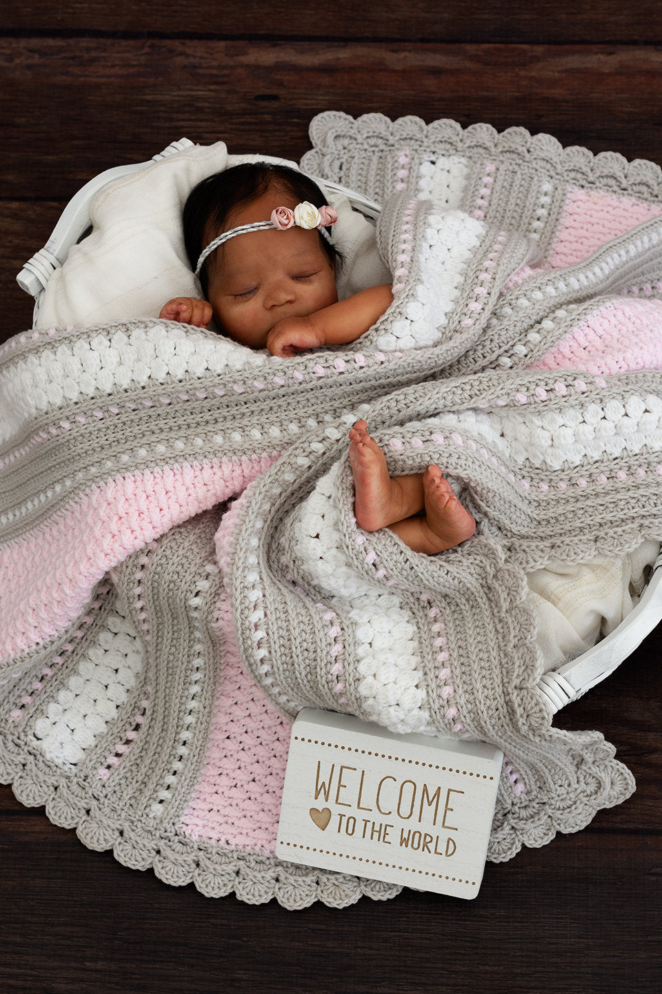 8 In 1 Striped Baby Blanket Crochet Pattern