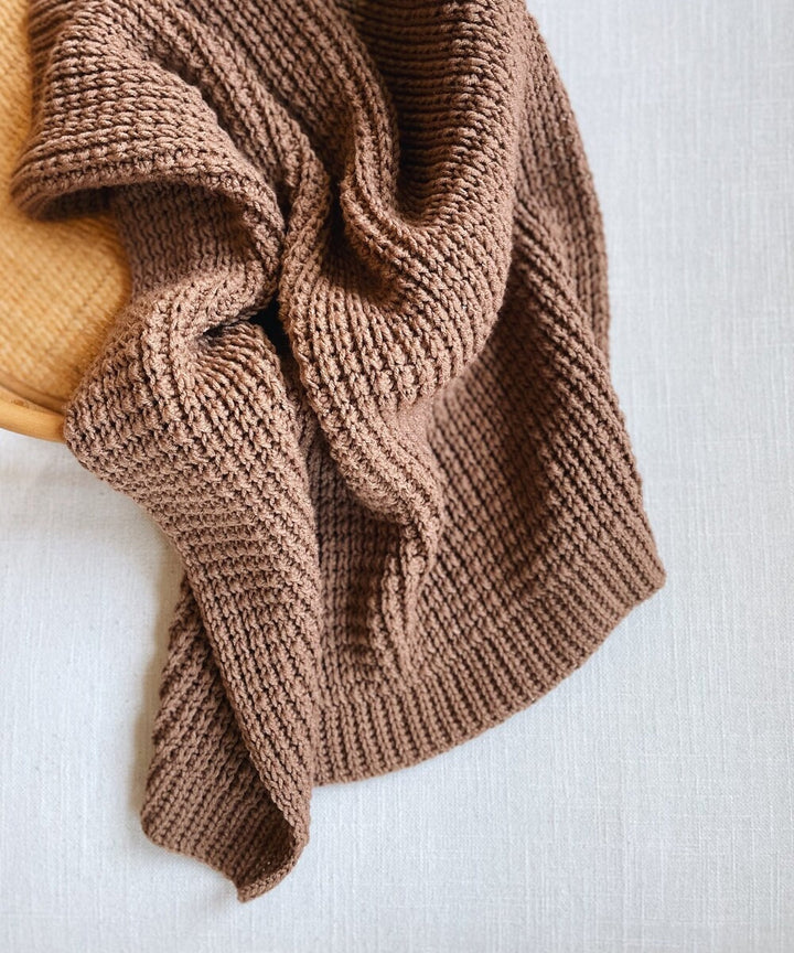 Chanday Ribbed Throw Blanket Crochet Pattern