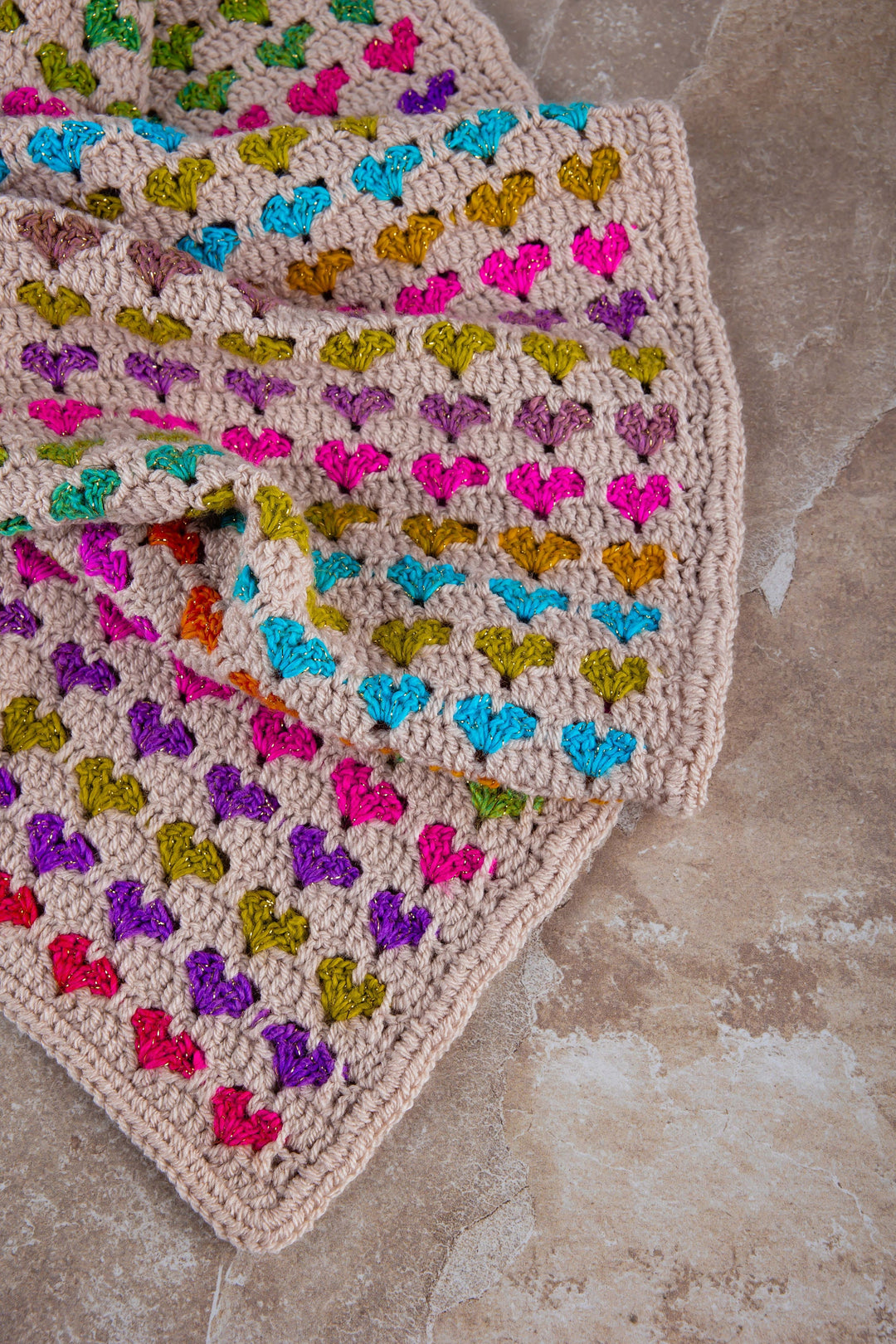 Easy Modern Video Heart Afghan Crochet Pattern