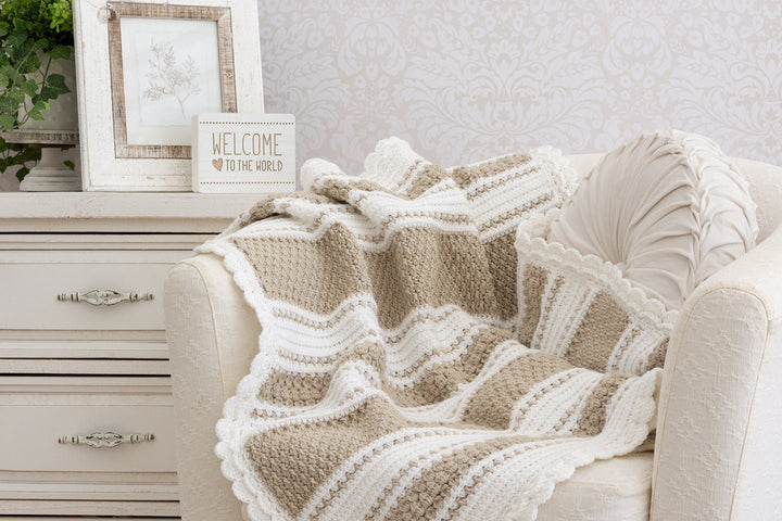8 In 1 Striped Baby Blanket Crochet Pattern