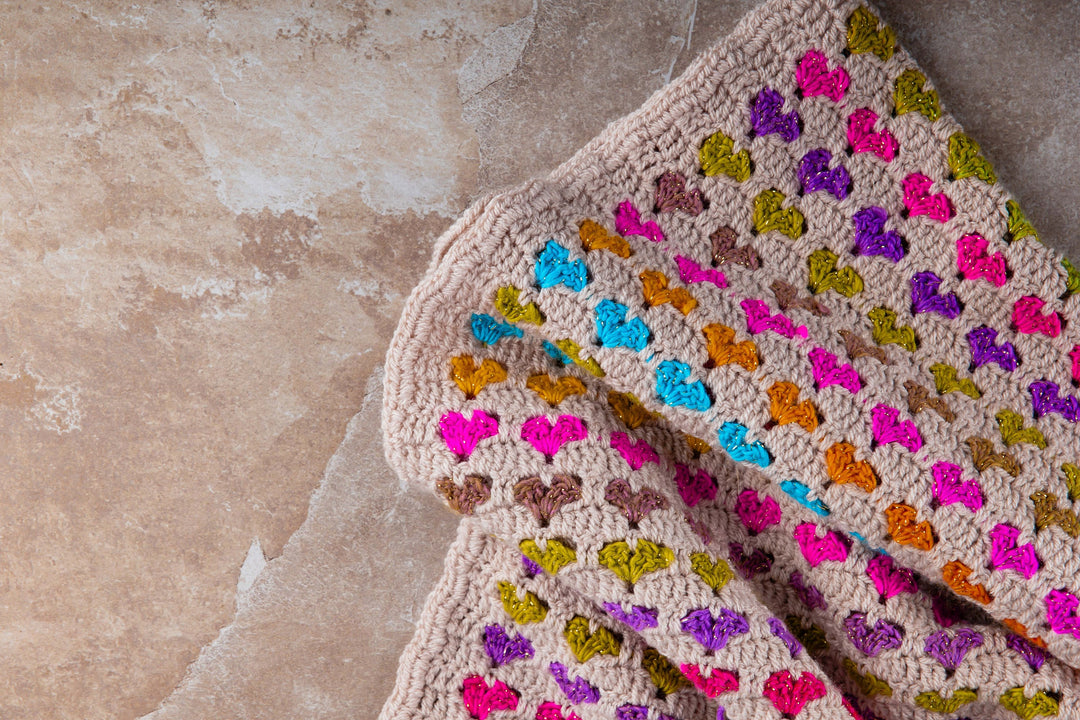 Easy Modern Video Heart Afghan Crochet Pattern