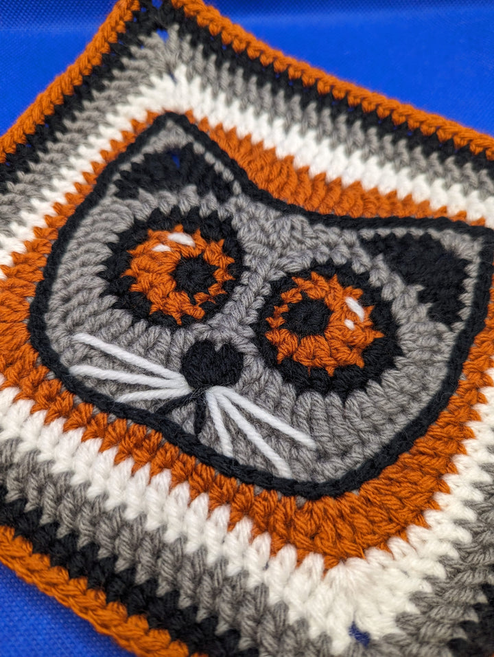 Cat Face Granny Square Crochet Pattern