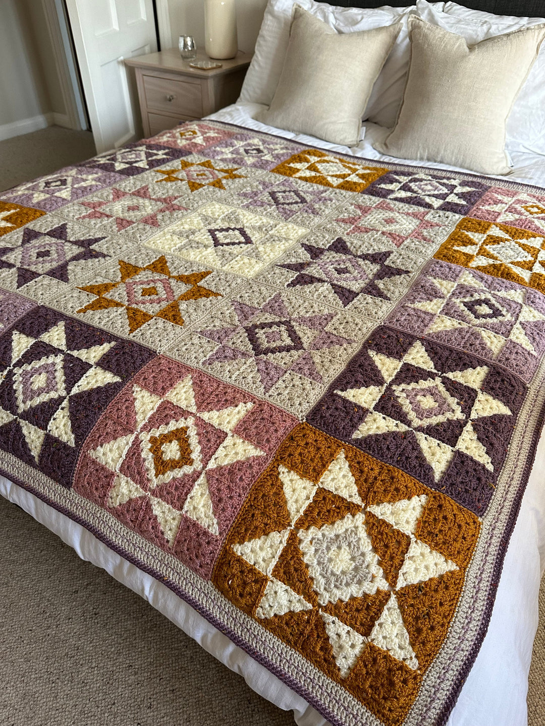 Modern Star Quilt Crochet Blanket Pattern