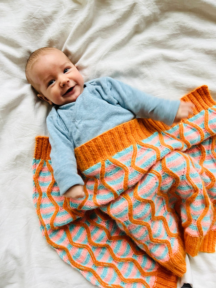 Gustav Funky Striped Baby Blanket Crochet Pattern