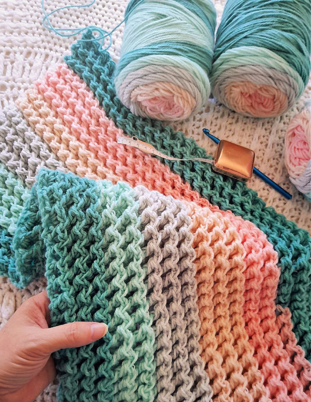 2 In 1 Reversible Waffle Blanket Crochet Pattern