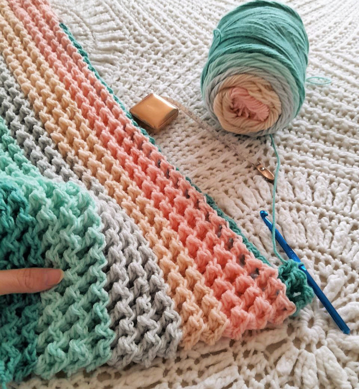 2 In 1 Reversible Waffle Blanket Crochet Pattern