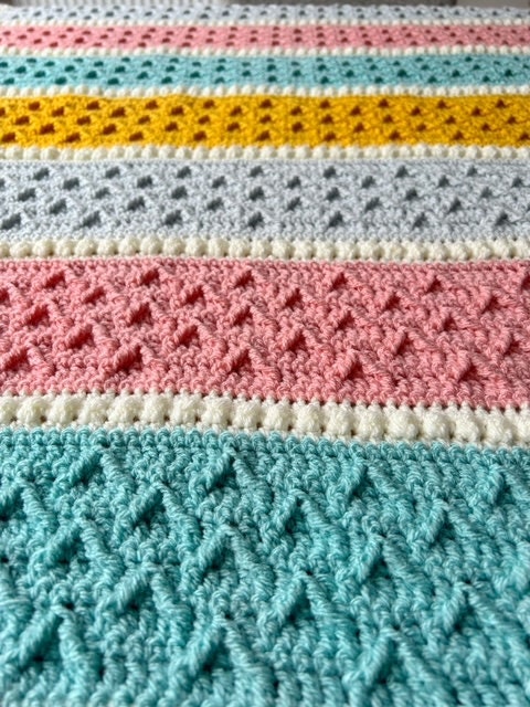 Dancing Peaks Textured Blanket Crochet Pattern