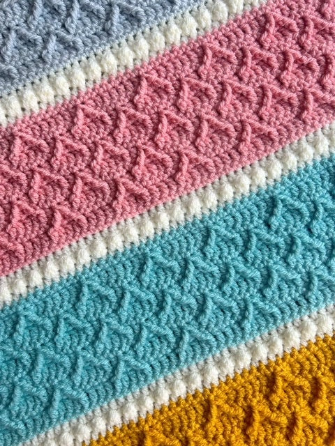 Dancing Peaks Textured Blanket Crochet Pattern