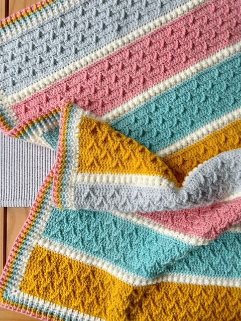Dancing Peaks Textured Blanket Crochet Pattern
