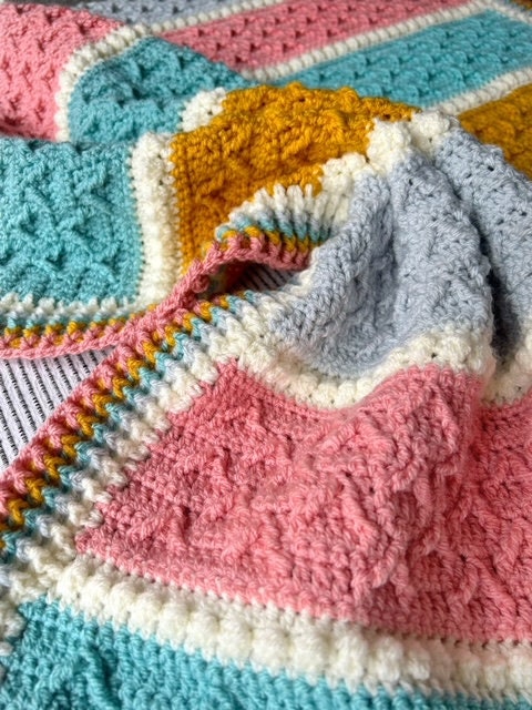 Dancing Peaks Textured Blanket Crochet Pattern