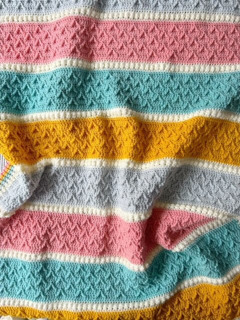 Dancing Peaks Textured Blanket Crochet Pattern