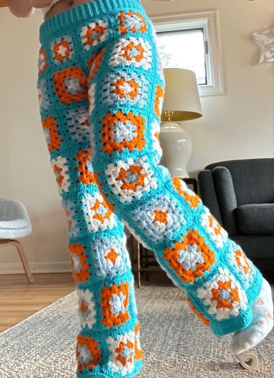 Boho Granny Square Pants Crochet Pattern For Beginners