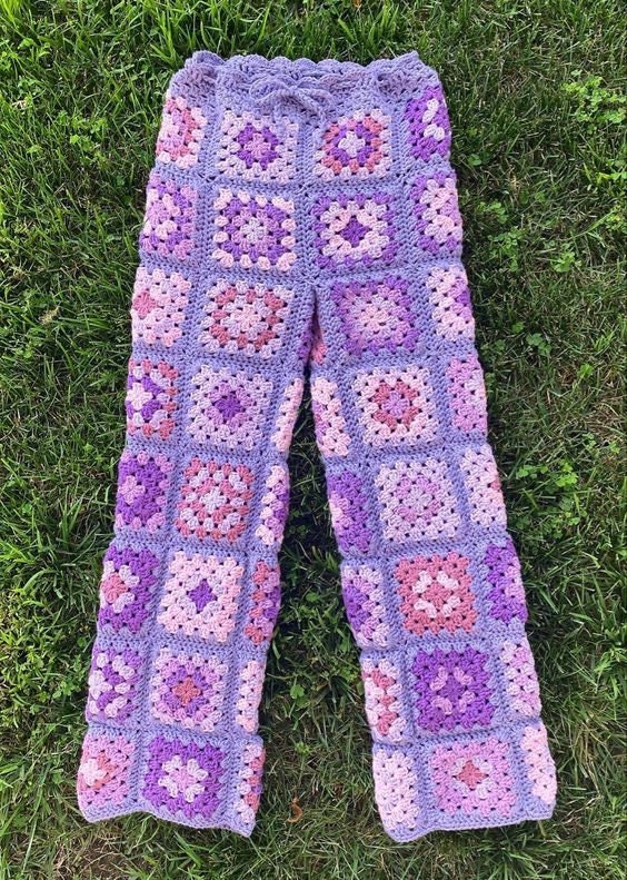 Boho Granny Square Pants Crochet Pattern For Beginners