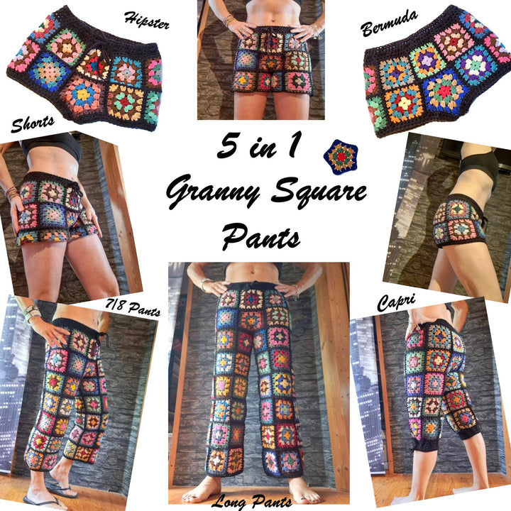 5 In 1 Granny Square Pants Crochet Pattern PDF