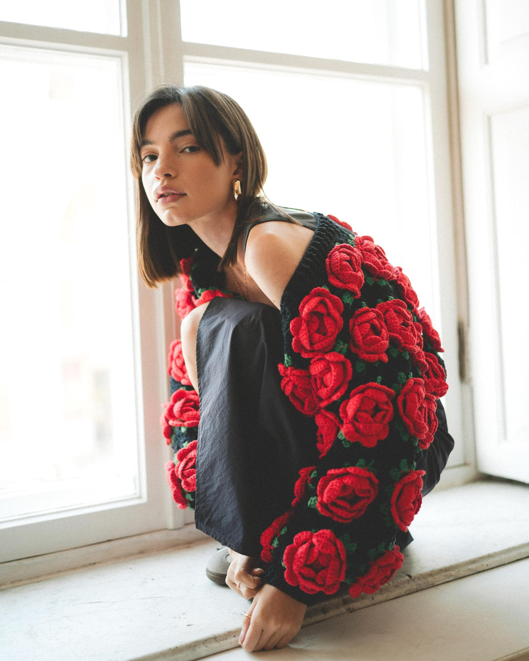 Rose Garden Granny Square Jacket Crochet Pattern