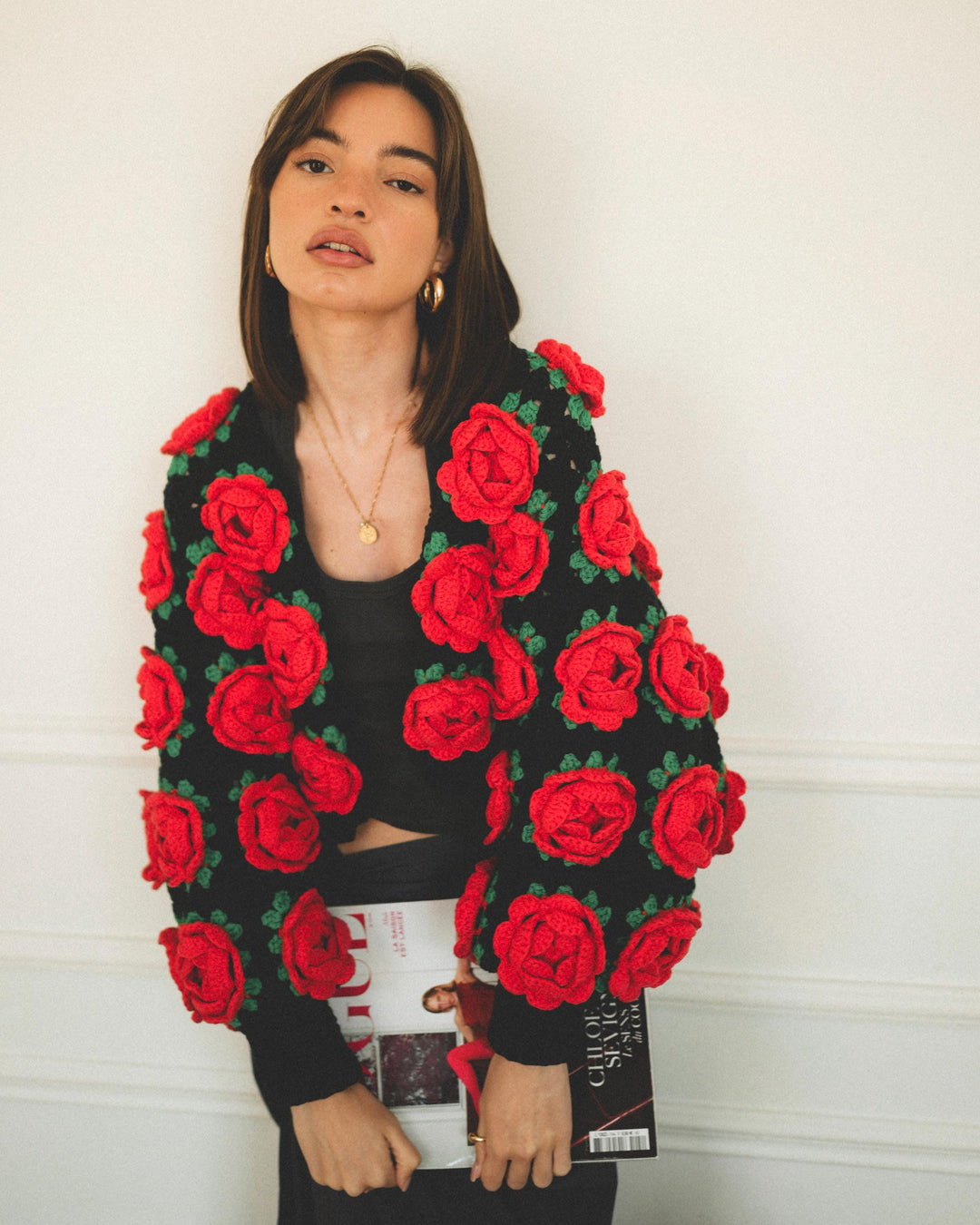 Rose Garden Granny Square Jacket Crochet Pattern