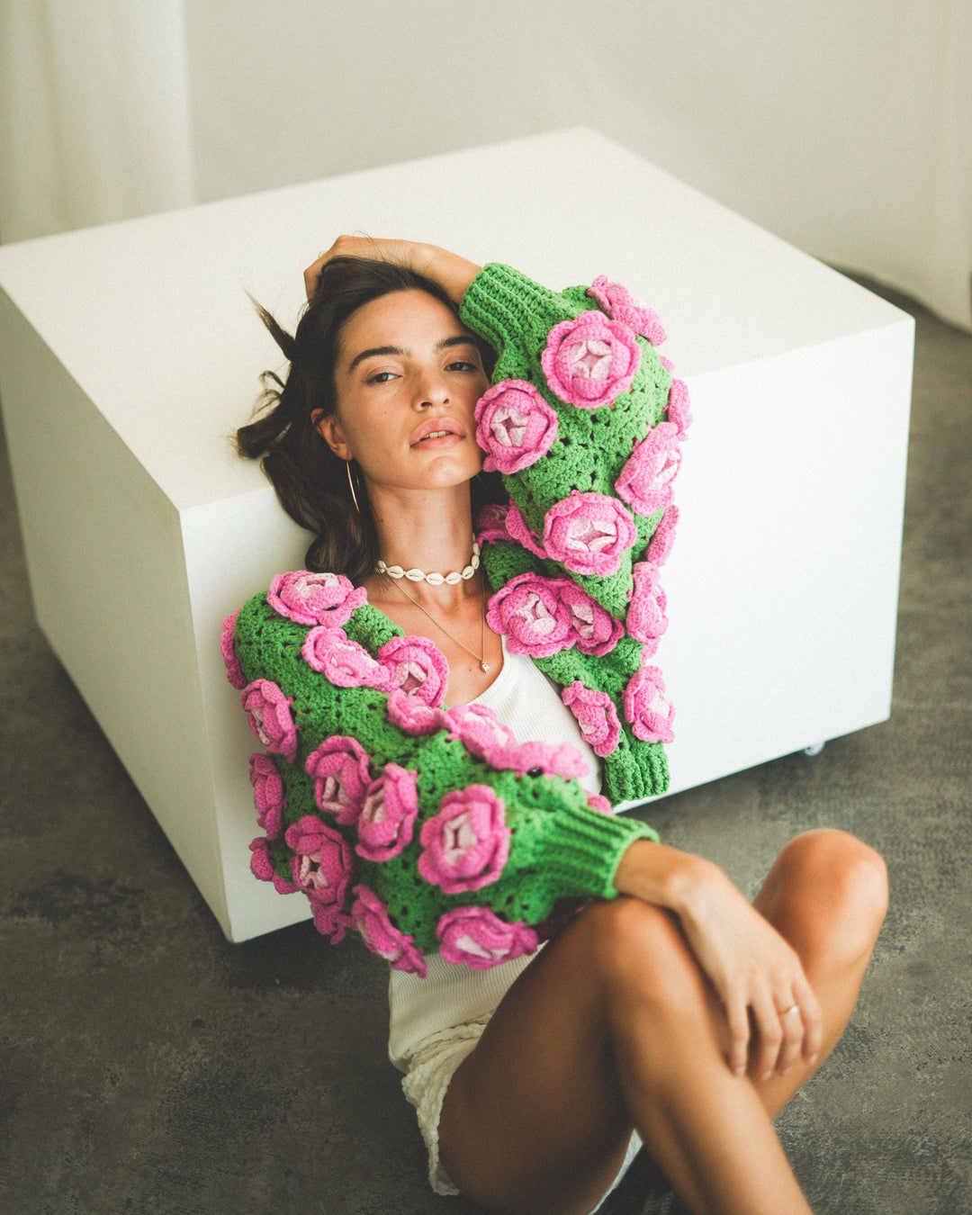 Rose Garden Granny Square Jacket Crochet Pattern
