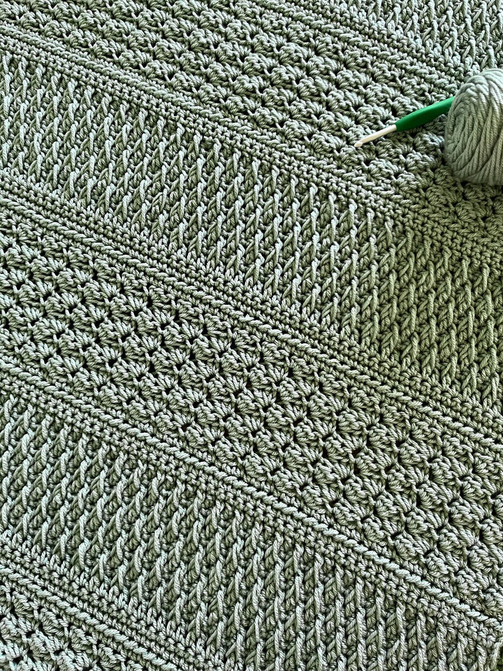 Field And Forest Textured Blanket Crochet Pattern