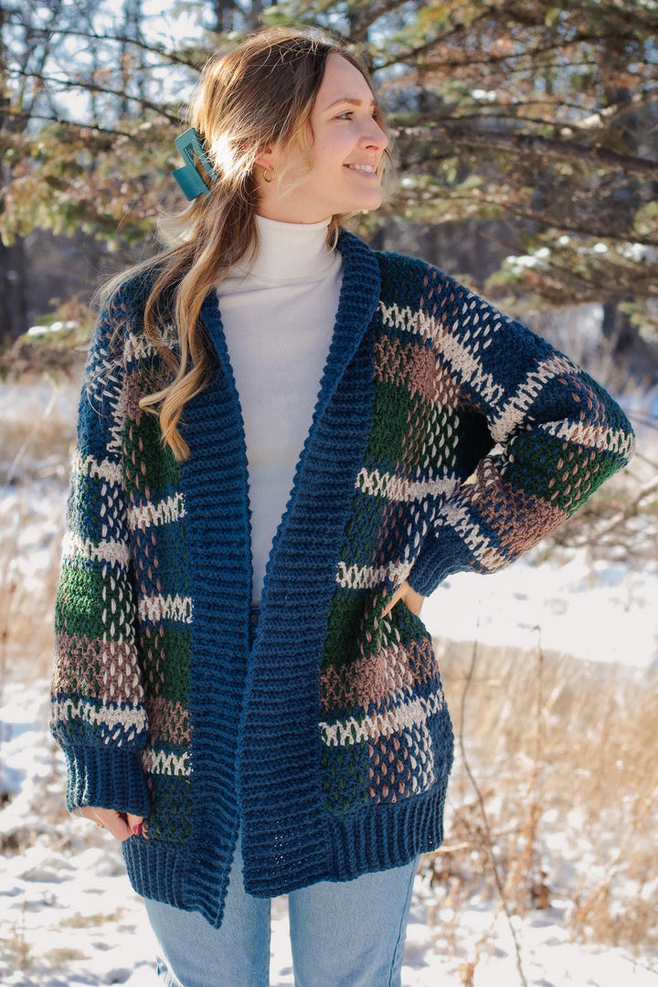 Cozy Plaid Cardigan Crochet Pattern