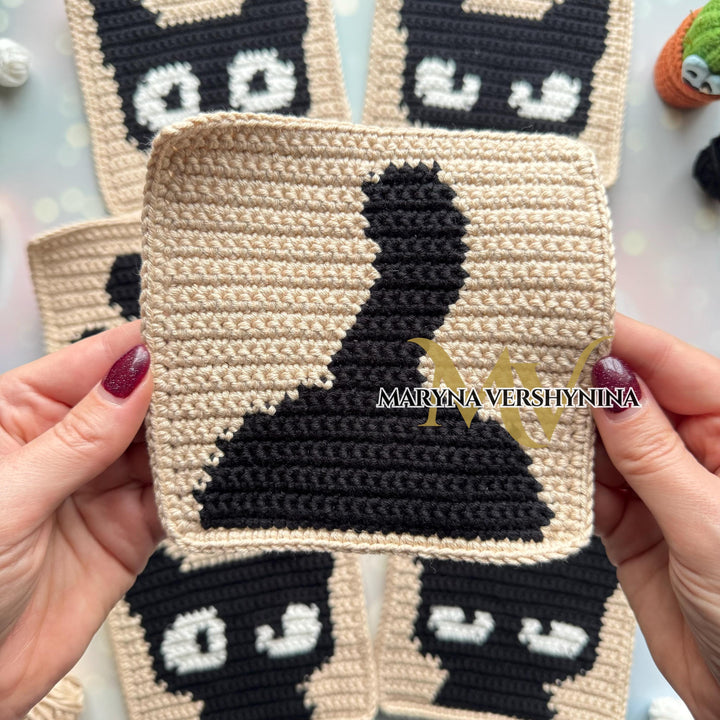 7 in 1 Intarsia Cat Granny Square Crochet Pattern