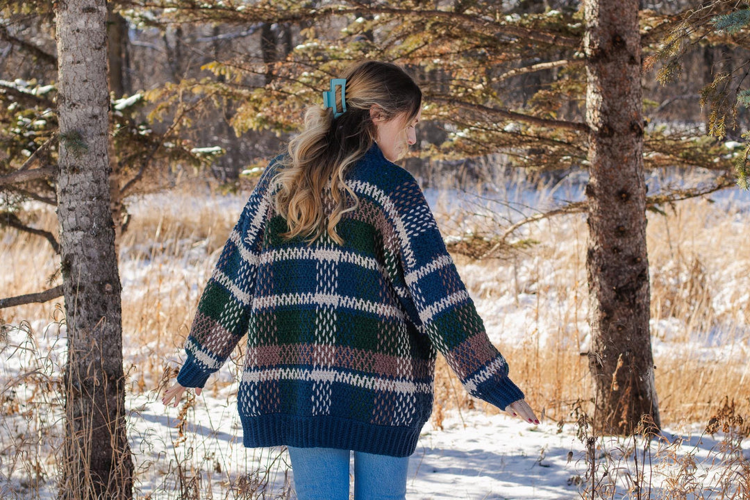 Cozy Plaid Cardigan Crochet Pattern