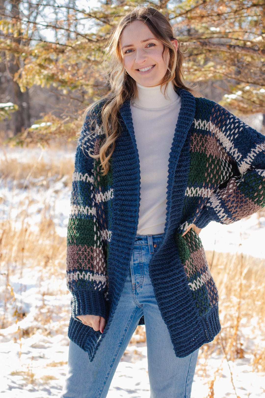 Cozy Plaid Cardigan Crochet Pattern