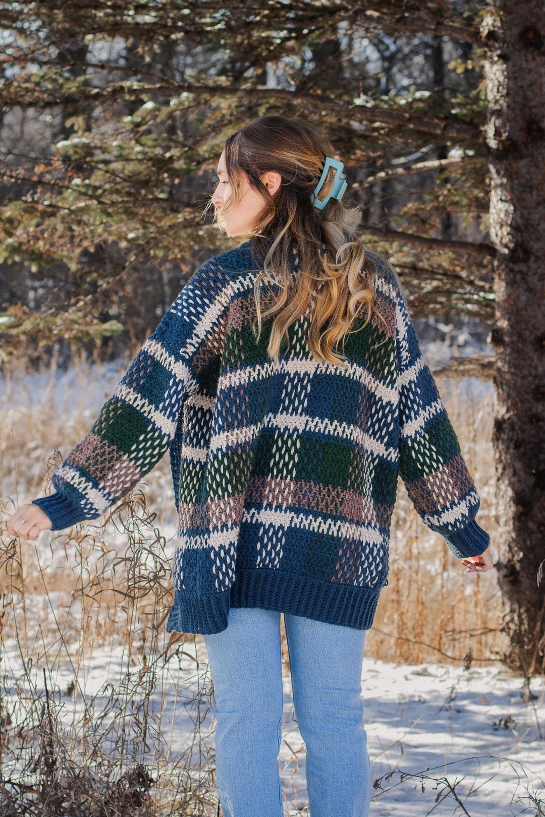 Cozy Plaid Cardigan Crochet Pattern