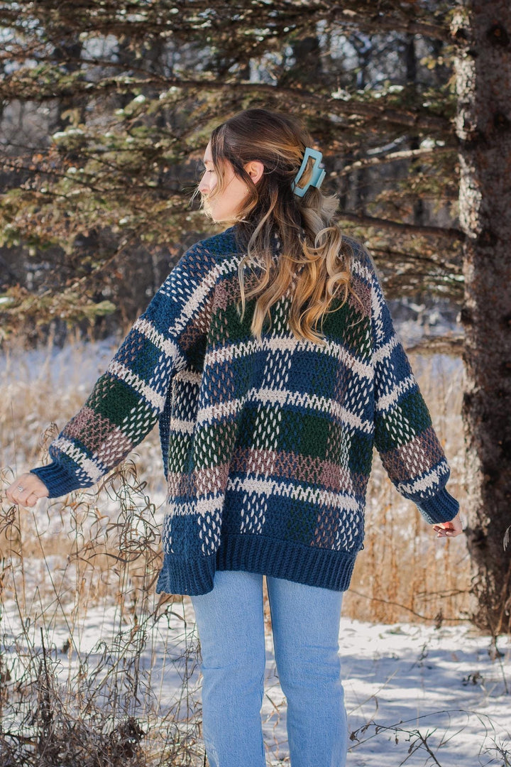 Cozy Plaid Cardigan Crochet Pattern