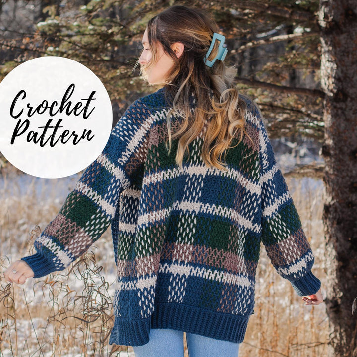 Cozy Plaid Cardigan Crochet Pattern