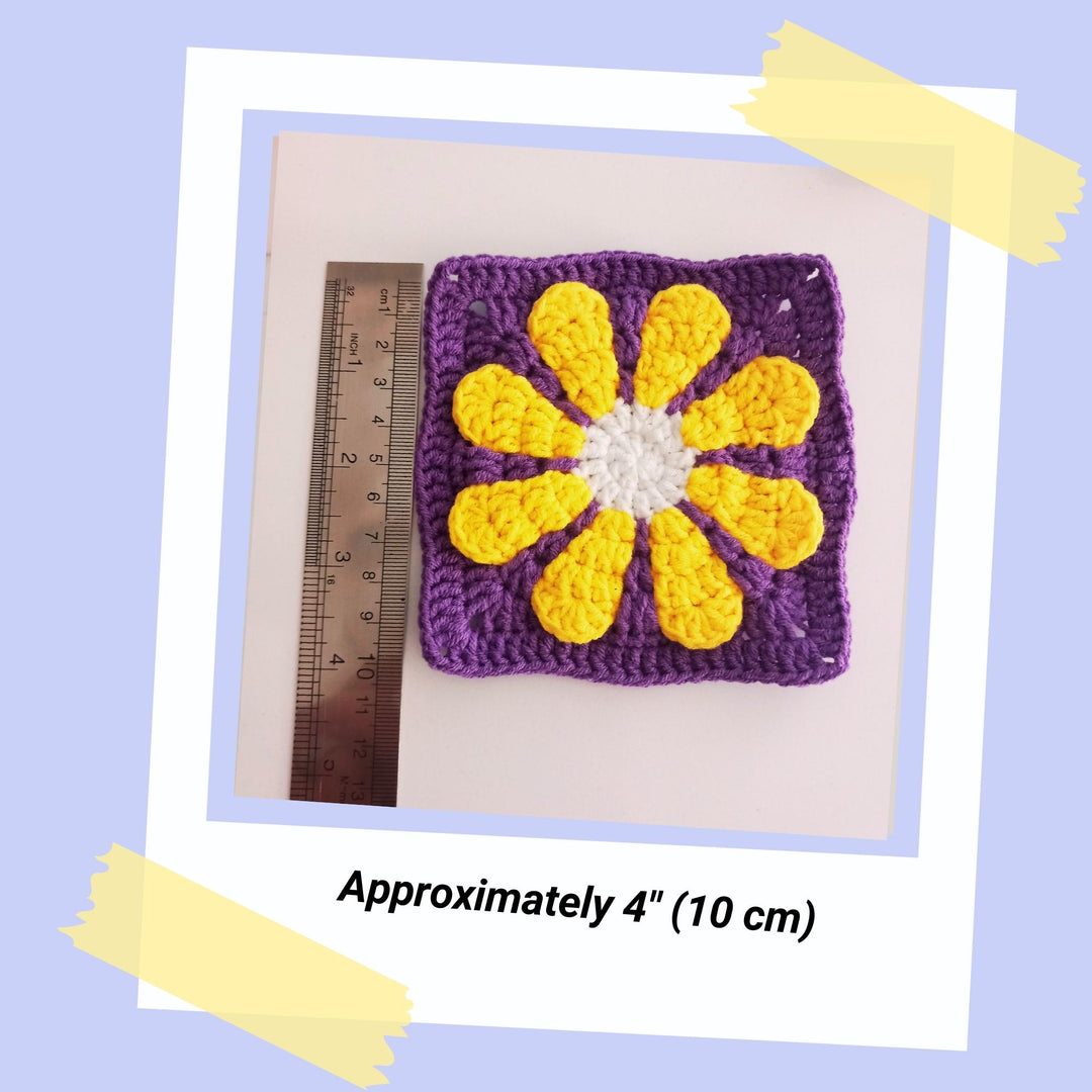 Retro Daisy Granny Square Crochet Pattern