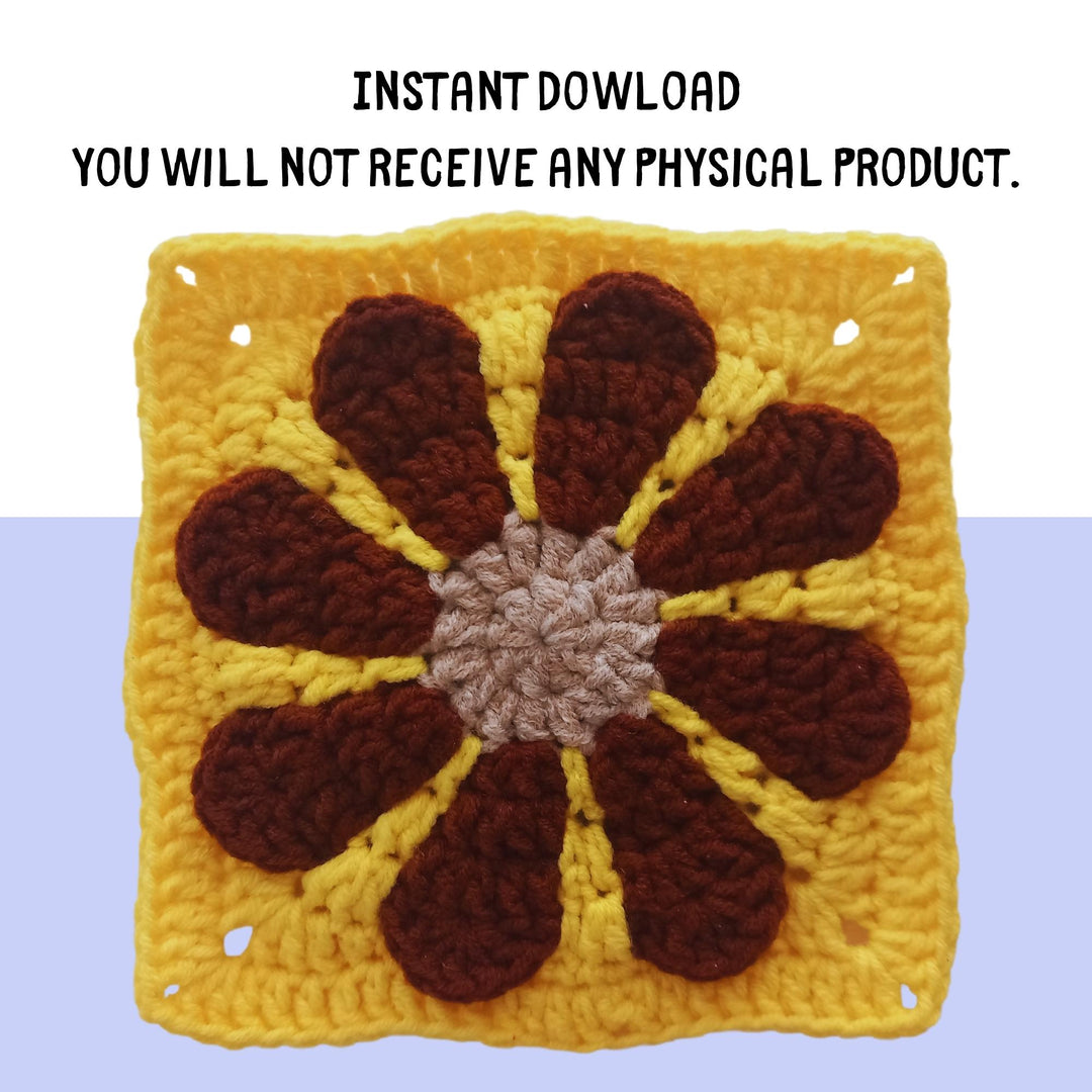 Retro Daisy Granny Square Crochet Pattern