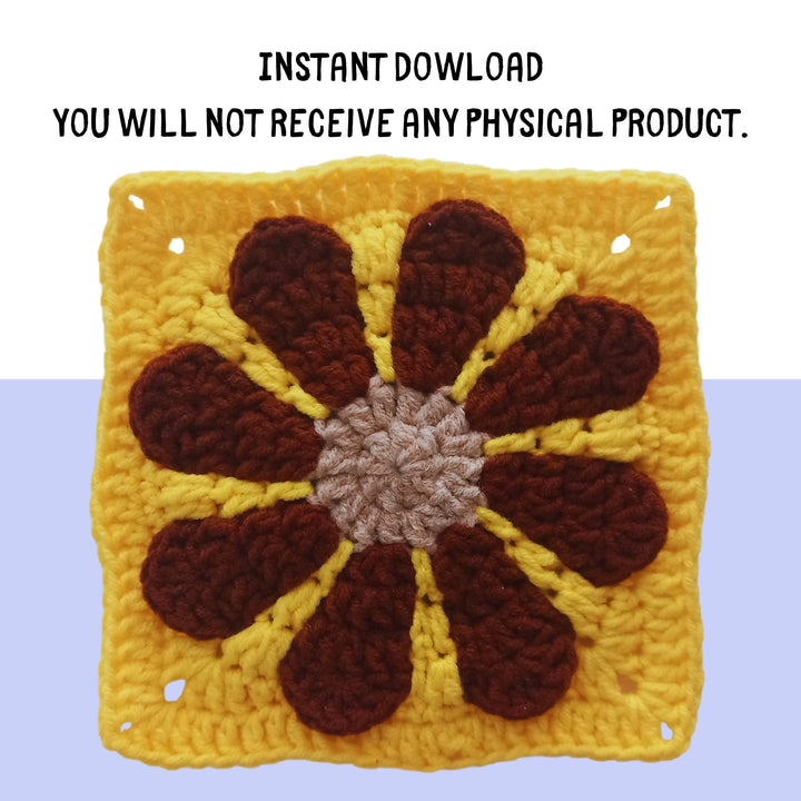 Retro Daisy Granny Square Crochet Pattern