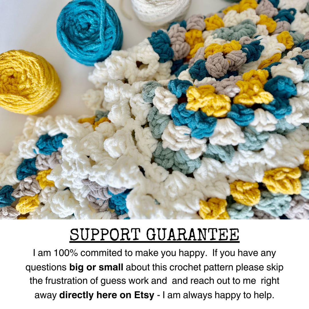 Chunky Granny Square Blanket Crochet Pattern