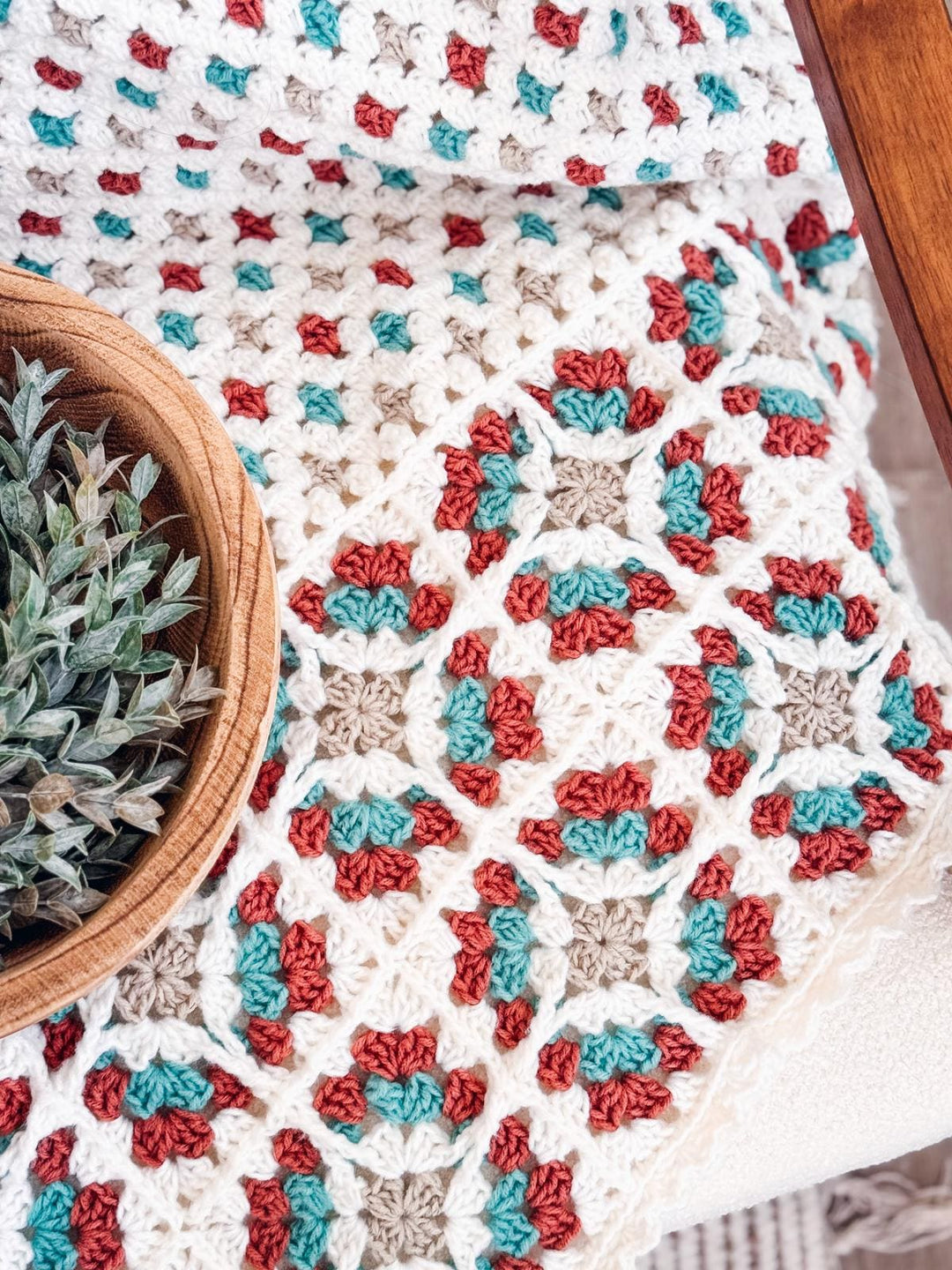 7 In 1 Windowpane Granny Square Blanket Crochet Pattern