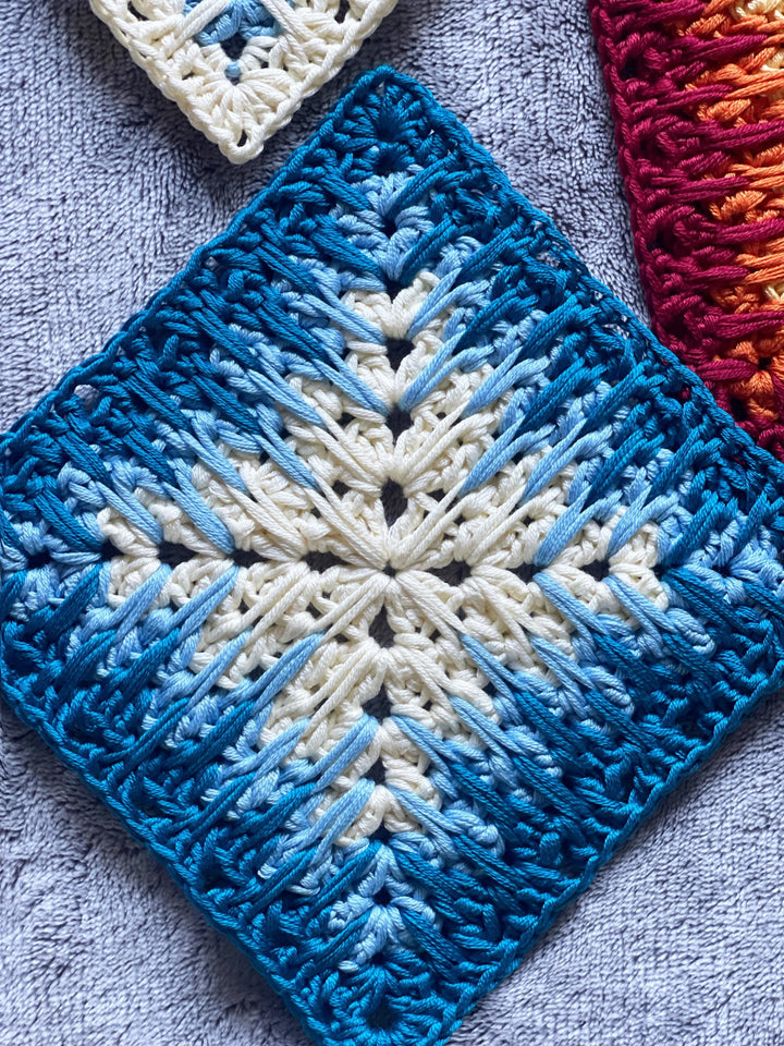 Spiky Textured Granny Square Crochet Pattern