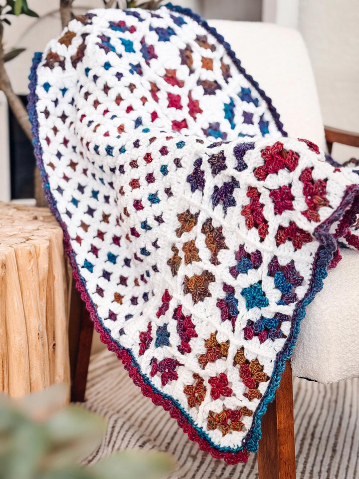 7 In 1 Windowpane Granny Square Blanket Crochet Pattern
