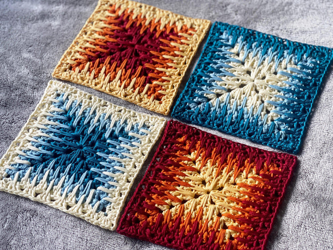 Spiky Textured Granny Square Crochet Pattern