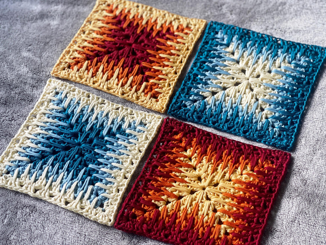 Spiky Textured Granny Square Crochet Pattern