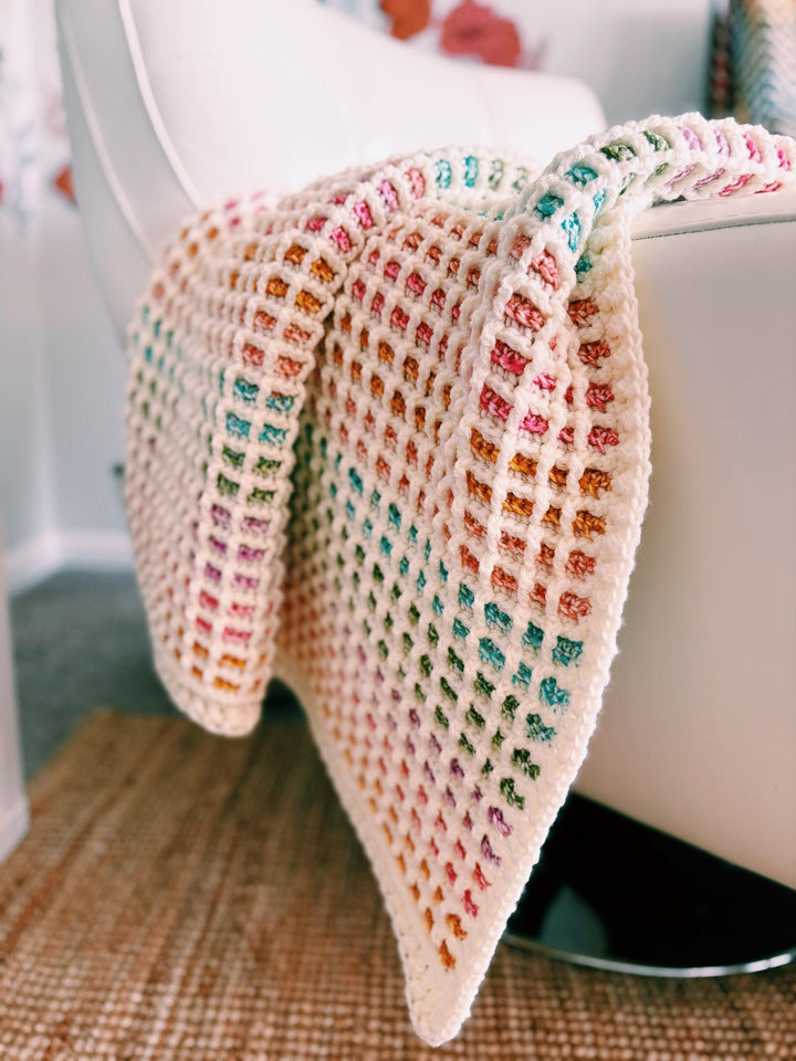 Emmy Waffle Stitch Crochet Blanket Pattern 9 Sizes