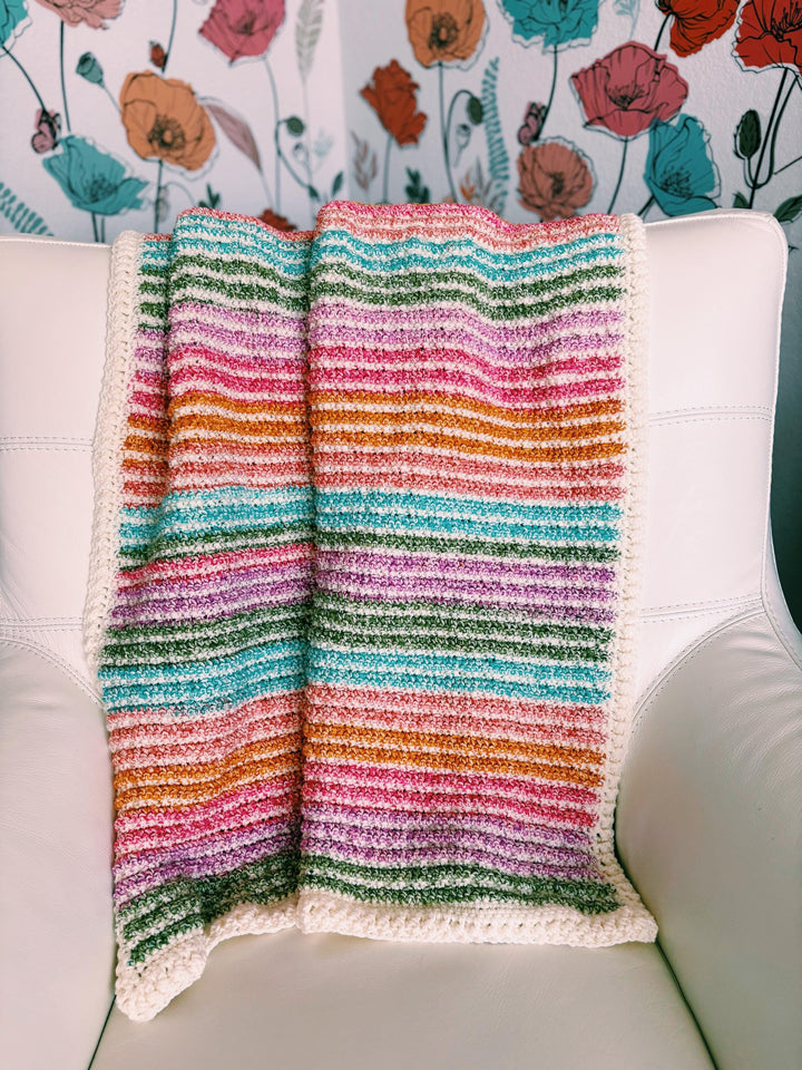 Emmy Waffle Stitch Crochet Blanket Pattern 9 Sizes