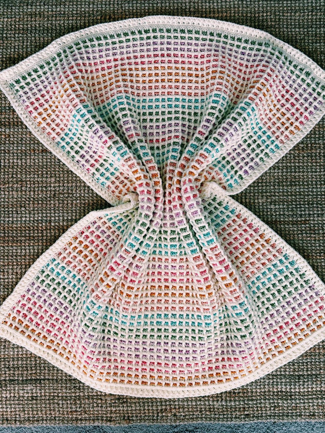 Emmy Waffle Stitch Crochet Blanket Pattern 9 Sizes