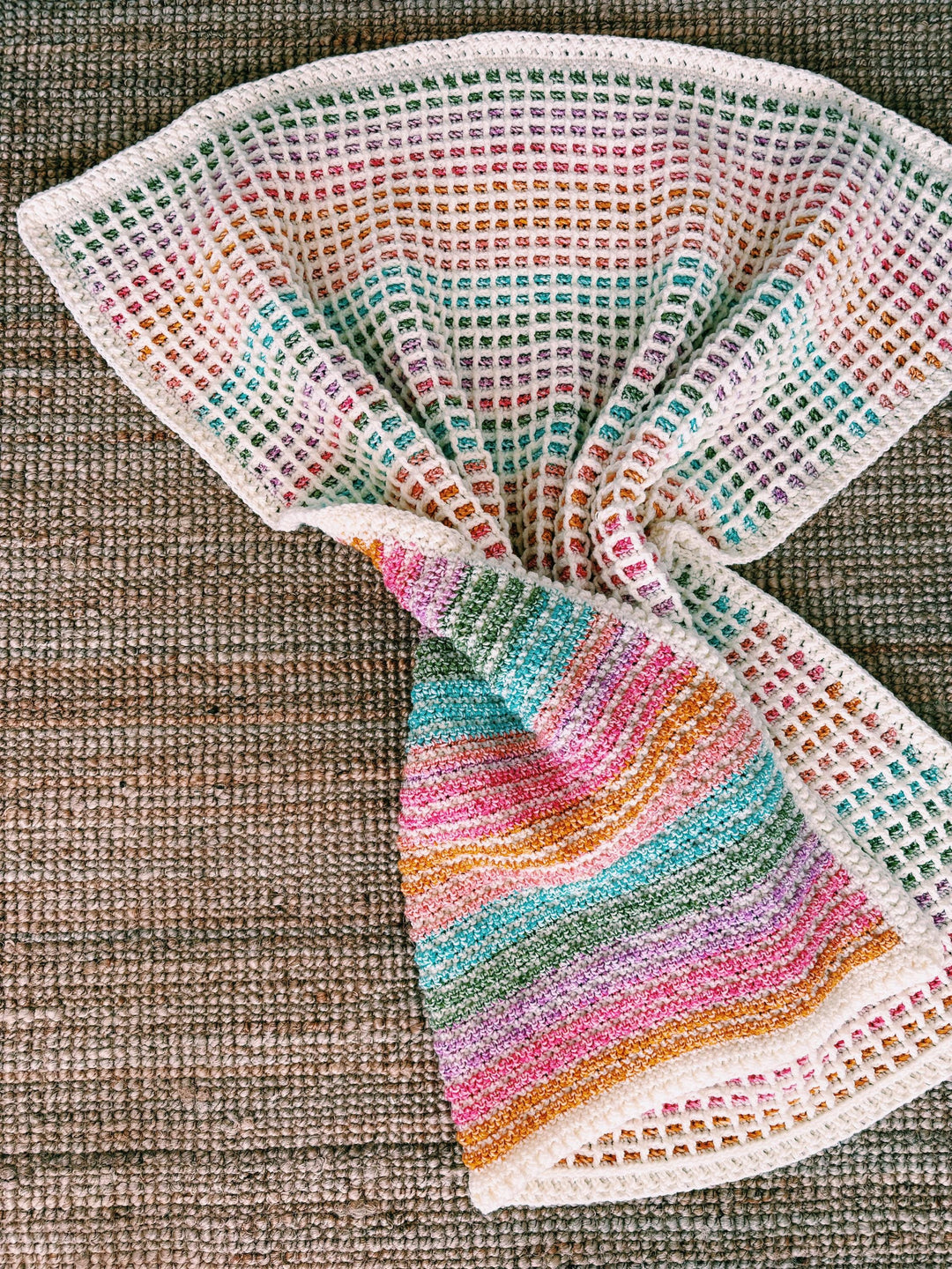 Emmy Waffle Stitch Crochet Blanket Pattern 9 Sizes