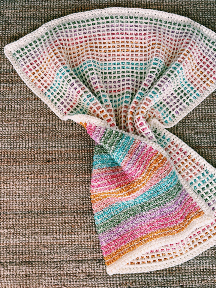 Emmy Waffle Stitch Crochet Blanket Pattern 9 Sizes