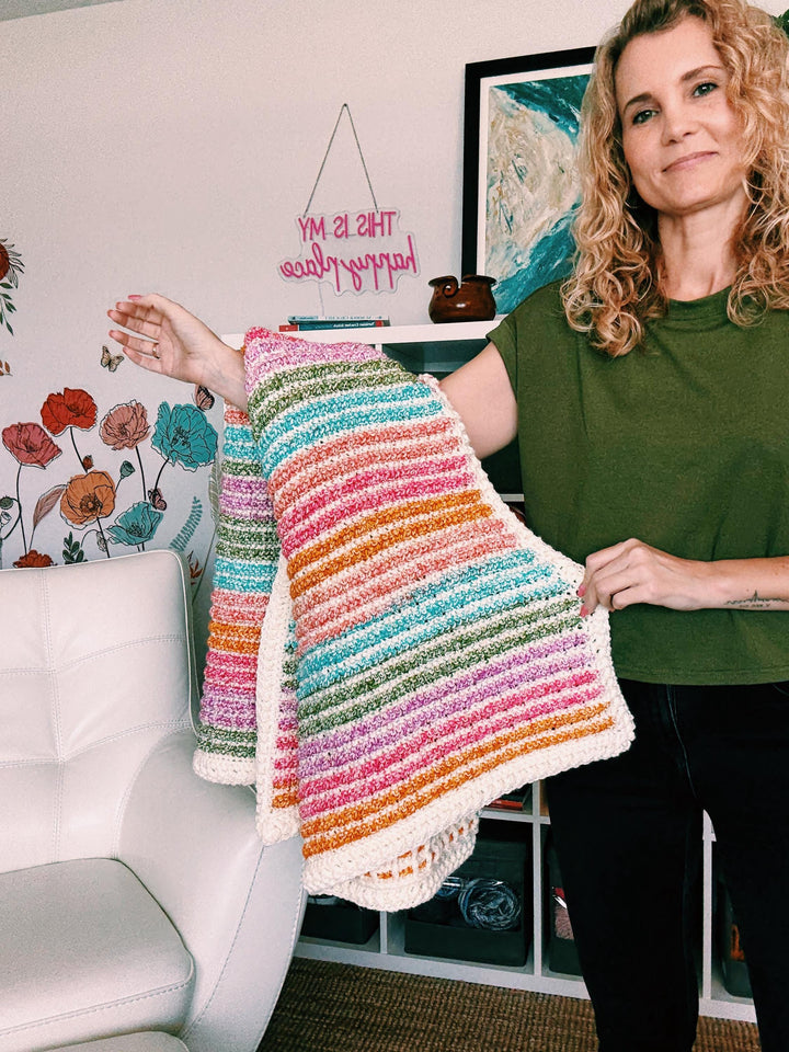 Emmy Waffle Stitch Crochet Blanket Pattern 9 Sizes